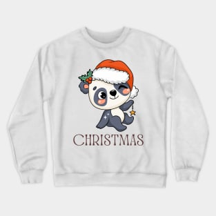 Christmas Panda Winking Celebration Crewneck Sweatshirt